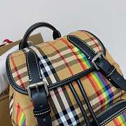 Fortok Burberry Canvas Check Rainbow Backpack 22x33cm - 4