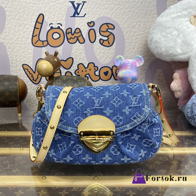 Fortok Louis Vuitton Sunset Handbag Blue Denim M46829 27x18x3cm - 1