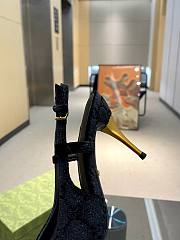Fortok Gucci GG Velvet Slingback Pumps in Black - 6