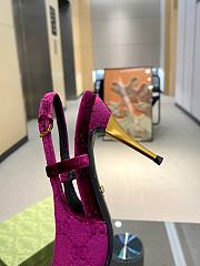 Fortok Gucci GG Velvet Slingback Pumps in Pink - 2