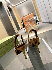 Fortok Gucci GG Velvet Slingback Pumps in Brown - 3