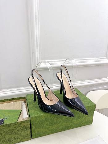 Fortok Gucci 24SS Patent Leather High Heels in Black