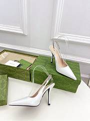 Fortok Gucci 24SS Patent Leather High Heels in White - 5