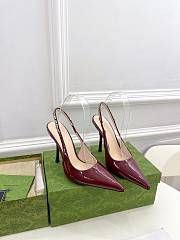 Fortok Gucci 24SS Patent Leather High Heels in Burgundy - 1