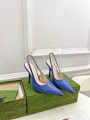 Fortok Gucci 24SS Patent Leather High Heels in Blue - 1