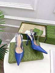 Fortok Gucci 24SS Patent Leather High Heels in Blue - 5