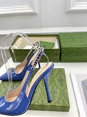 Fortok Gucci 24SS Patent Leather High Heels in Blue - 2