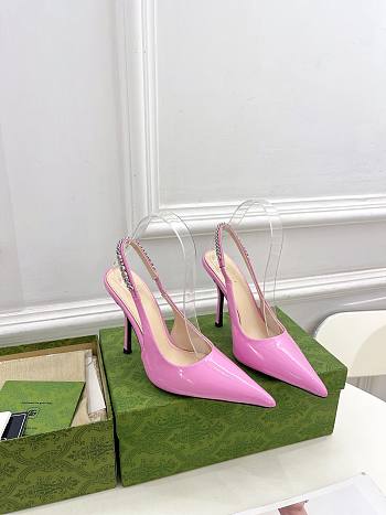 Fortok Gucci 24SS Patent Leather High Heels in Pink