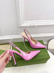 Fortok Gucci 24SS Patent Leather High Heels in Pink - 2