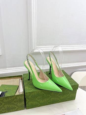 Fortok Gucci 24SS Patent Leather High Heels in Green