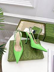 Fortok Gucci 24SS Patent Leather High Heels in Green - 4