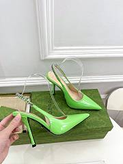 Fortok Gucci 24SS Patent Leather High Heels in Green - 3