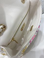 Fortok Chanel Small Foldable Bag Sequins & Gold-Tone Metal White, Yellow, Pink & Blue - 3
