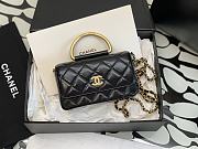 Fortok Chanel 23B Metal-Handle Bag Black 17.2x9x3.5cm - 1