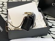 Fortok Chanel 23B Metal-Handle Bag Black 17.2x9x3.5cm - 5