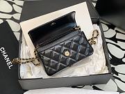 Fortok Chanel 23B Metal-Handle Bag Black 17.2x9x3.5cm - 3