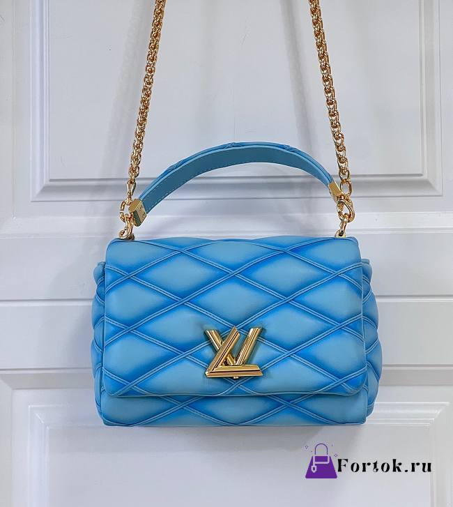 Fortok Louis Vuitton GO-14 Twist Bag Blue M22891 23x16x10cm - 1