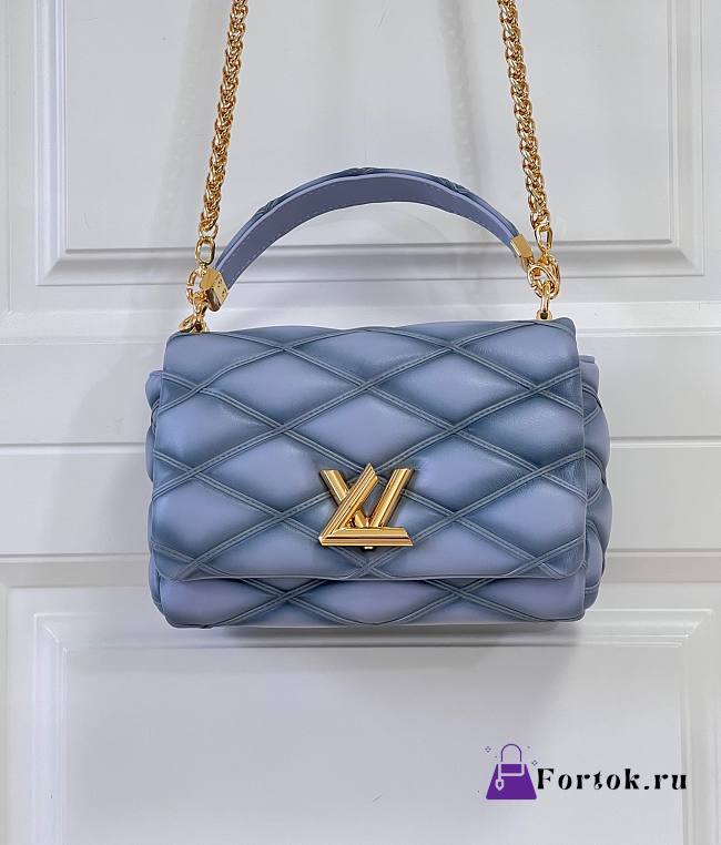 Fortok Louis Vuitton GO-14 Twist Bag Purple M22891 23x16x10cm - 1