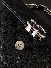 Fortok Chanel 22S Buckle Handle Cowhide Small Square Bag Black 13×10×5cm - 3