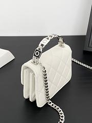 Fortok Chanel 22S Buckle Handle Cowhide Small Square Bag White 13×10×5cm - 3