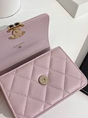 Fortok Chanel 22S Buckle Handle Cowhide Small Square Bag Pink 13×10×5cm - 2