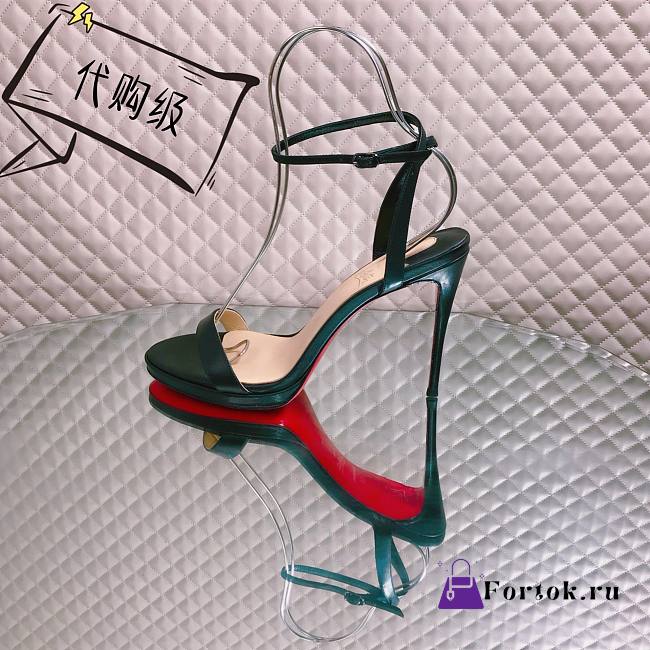 Fortok Christian Louboutin Loubi Queen Open Toe in Black - 1