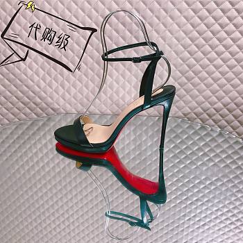 Fortok Christian Louboutin Loubi Queen Open Toe in Black