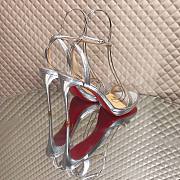 Fortok Christian Louboutin Loubi Queen Open Toe in Silver - 3