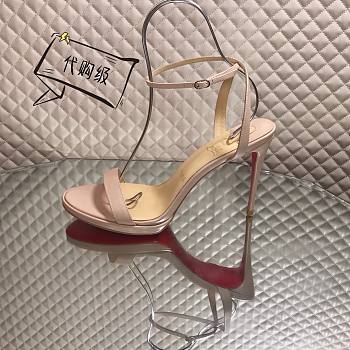 Fortok Christian Louboutin Loubi Queen Open Toe in Beige