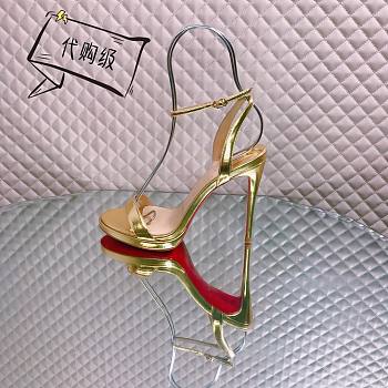 Fortok Christian Louboutin Loubi Queen Open Toe in Gold