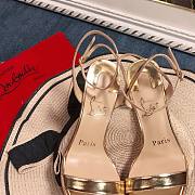 Fortok Christian Louboutin Loubi Queen Open Toe in Gold - 2