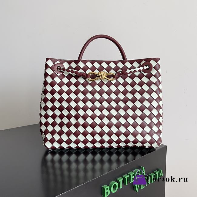 Fortok Bottega Veneta Andiamo Bag Emerald Red 32x24x12cm - 1