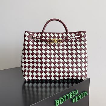 Fortok Bottega Veneta Andiamo Bag Emerald Red 32x24x12cm