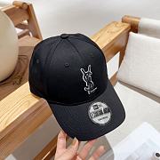 Fortok Saint Laurent Letter Embroidered Baseball Cap Black/White  - 3