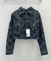 Fortok Gucci 24 GG Jacquard Blue Denim Jacket - 1