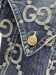 Fortok Gucci 24 GG Jacquard Blue Denim Jacket - 6