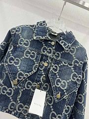 Fortok Gucci 24 GG Jacquard Blue Denim Jacket - 3
