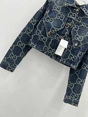 Fortok Gucci 24 GG Jacquard Blue Denim Jacket - 2