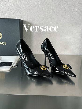 Fortok Versace Gianni Ribbon High Heels Black