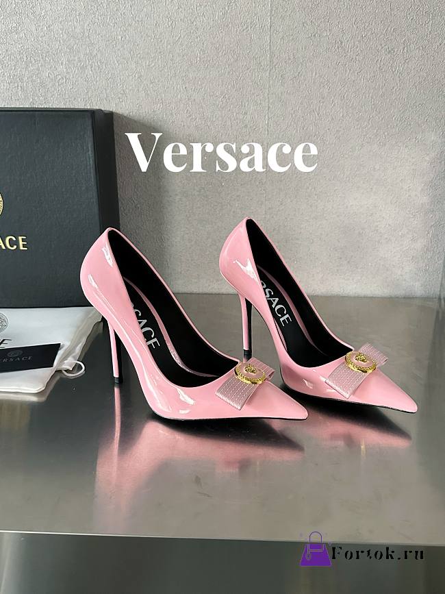Fortok Versace Gianni Ribbon High Heels Pink - 1