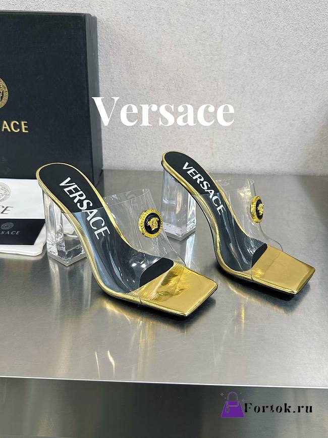 Fortok Versace Gianni Ribbon Mules Gold - 1