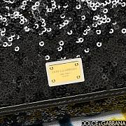 Fortok Dolce & Gabbana Black Sequin Miss Sicily Top Handle Bag 18x11x6cm - 6