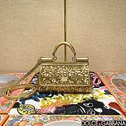 Fortok Dolce & Gabbana Gold Sequin Miss Sicily Top Handle Bag 18x11x6cm - 1