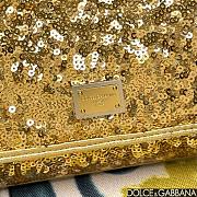 Fortok Dolce & Gabbana Gold Sequin Miss Sicily Top Handle Bag 18x11x6cm - 5