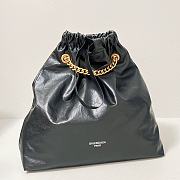 Fortok Balenciaga Crush Tote Bag Black 39x14x46cm - 5