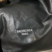 Fortok Balenciaga Crush Tote Bag Black 39x14x46cm - 3