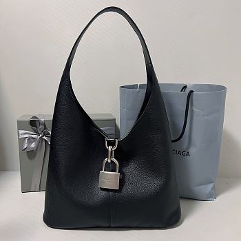 Fortok Balenciaga Locker Hobo Bag Black 35x10x26cm