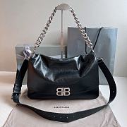 Fortok Balenciaga BB Soft Small Shoulder Bag Silver Buckle 35x24cm - 1