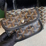 Fortok Goyardine Rabbit Rex Fur Reversible Mini Tote Bag Black 20cm - 6