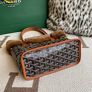 Fortok Goyardine Rabbit Rex Fur Reversible Mini Tote Bag Brown 20cm - 3